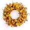 22 Inches Fall Wreaths for Front Door Rustic Autumn Wreath Farmhouse Fall Floral Wreaths with Tulips Orange Wildflowers for Wall Window Porch Indoor Outside